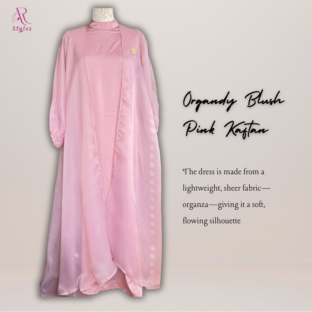 NWT Elegant Organdy Blush Pink Kaftan